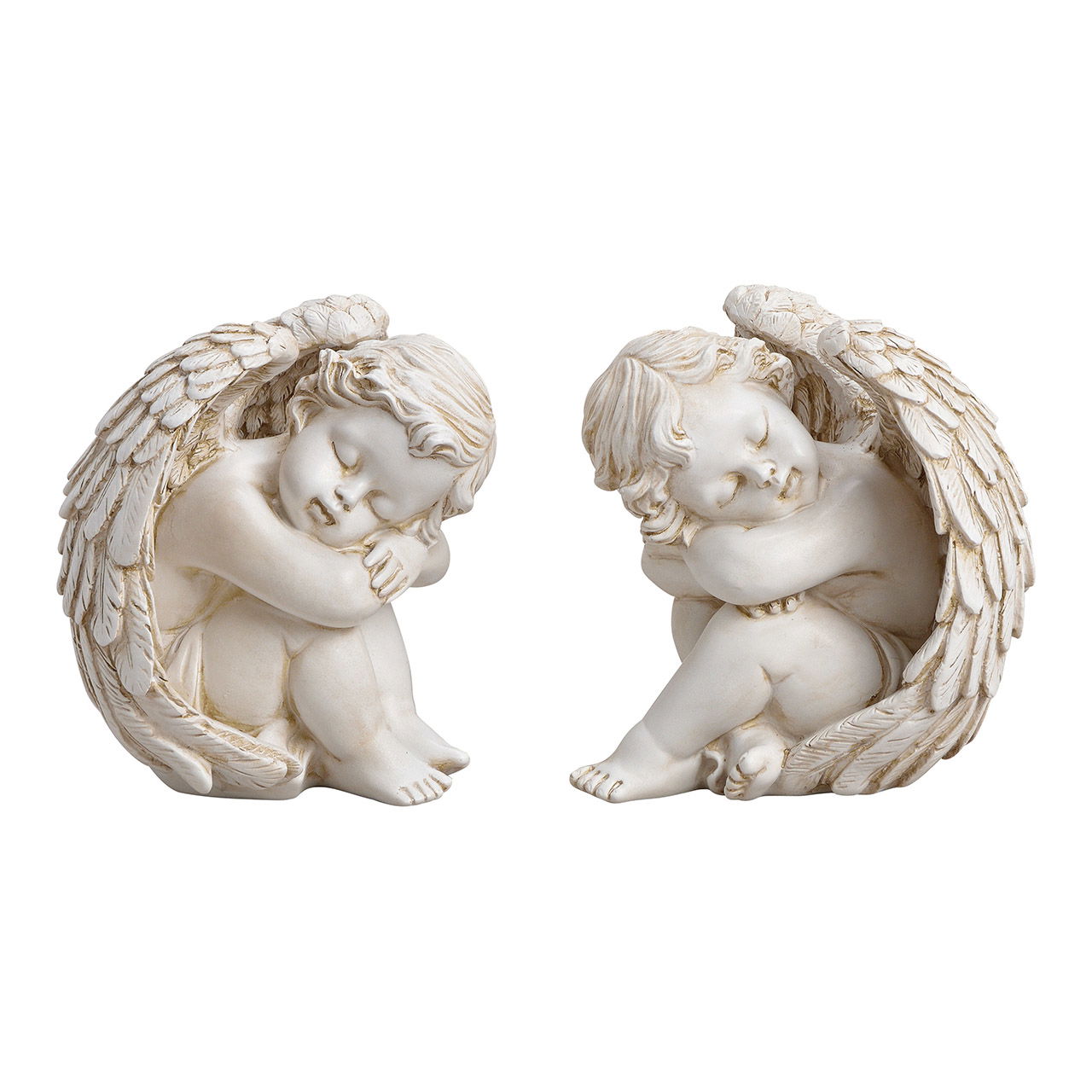 Engelzitting van polywit 2-voudig, (B/H/D) 13x12x8cm Engelzitting van polywit 2-voudig, (B/H/D) 13x12x8cm