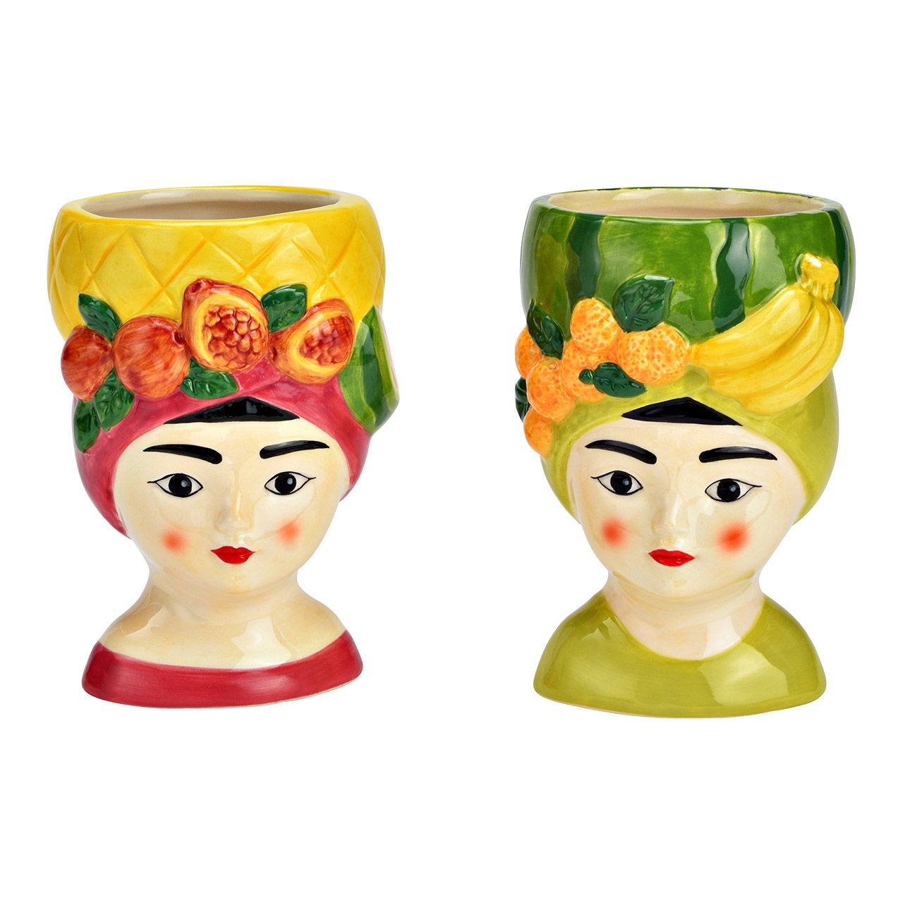 Vase Frau mit Obst aus Keramik, 2-fach, Bunt (B/H/T) 9x14x9cm | 10042738 Vase Frau mit Obst aus Keramik, 2-fach, Bunt (B/H/T) 9x14x9cm | 10042738