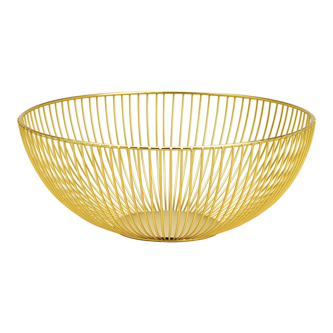 Gold metal basket (W/H/D) 31x12x31cm