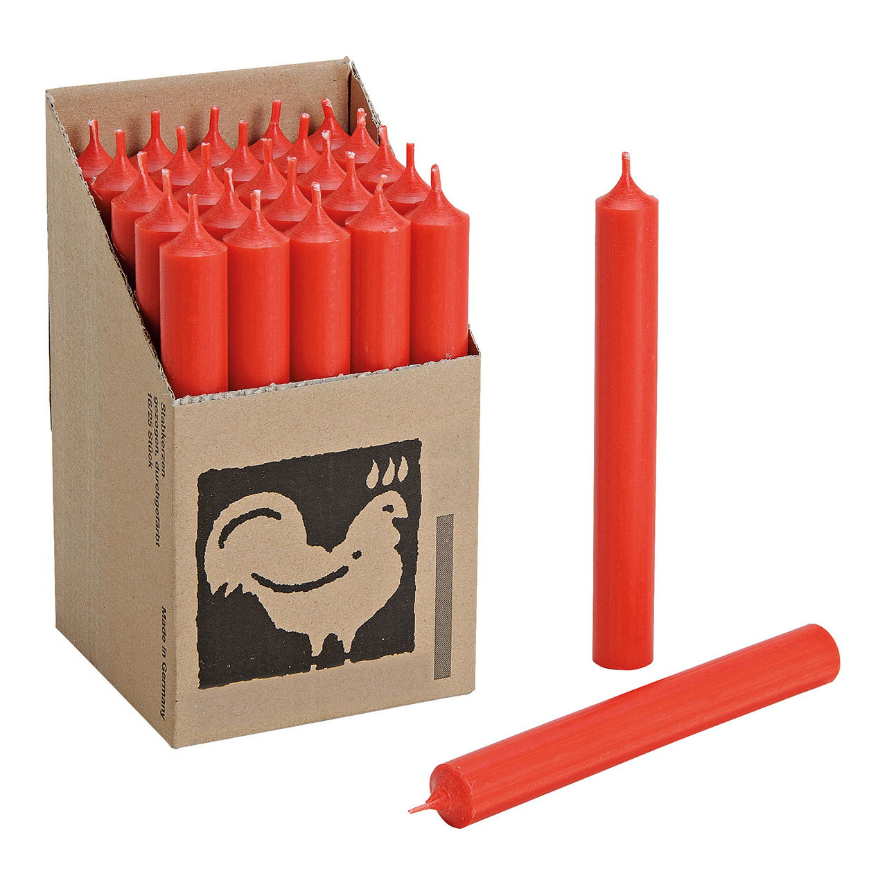 Stabkerze Rot durchgefärbt Ø 2x18 cm Brenndauer ca. 8 Std. Dynamit, Waffe