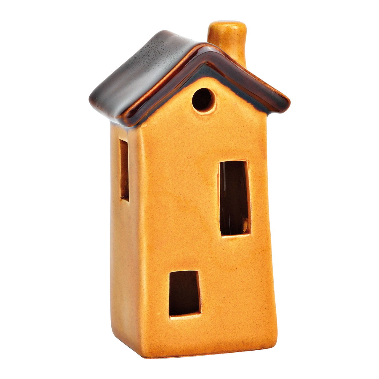 Haus aus Keramik senf (B/H/T) 5x10x4cm Postfach