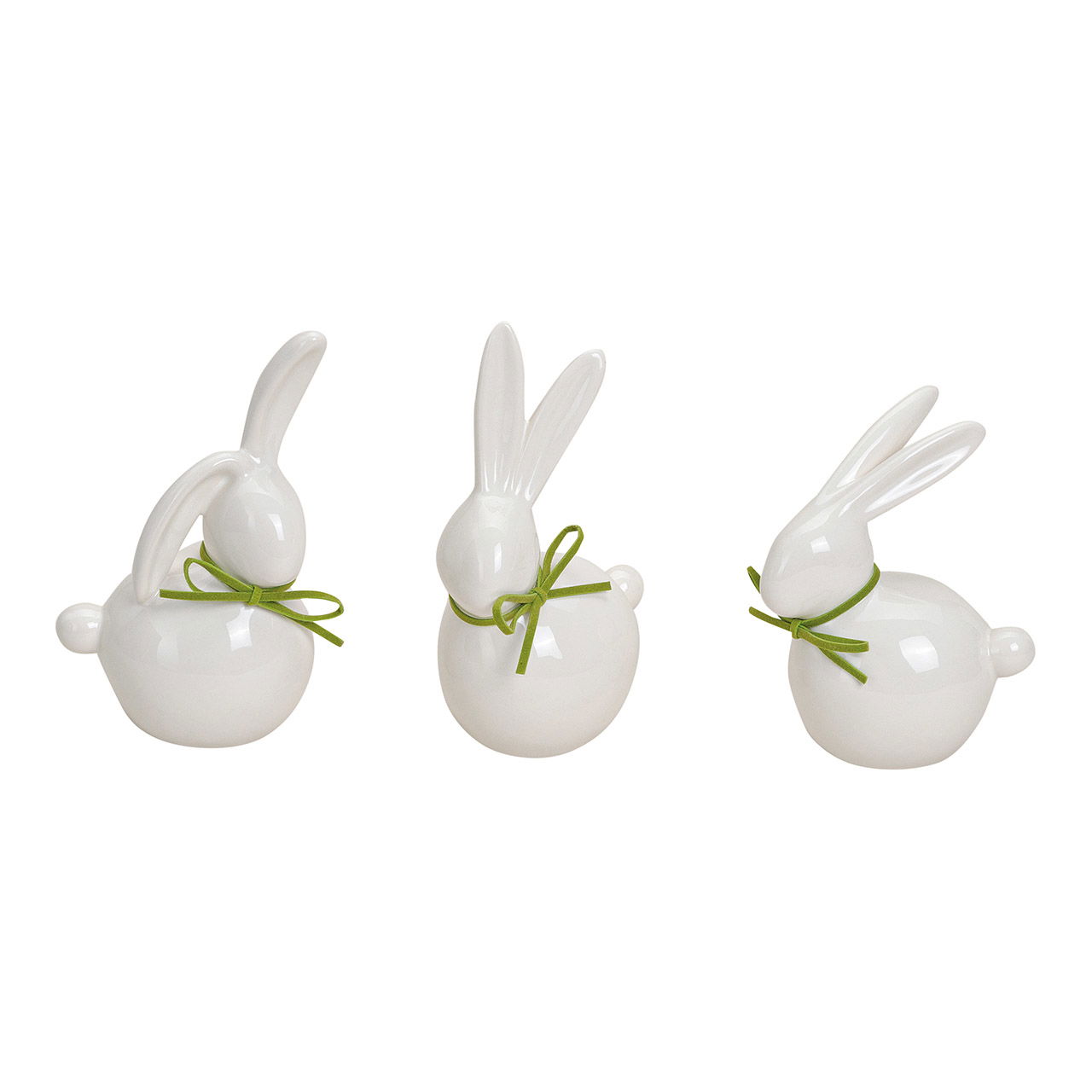 Conejo de porcelana blanca, surtido en 3 colores, 11-14 cm Conejo de porcelana blanca, surtido en 3 colores, 11-14 cm