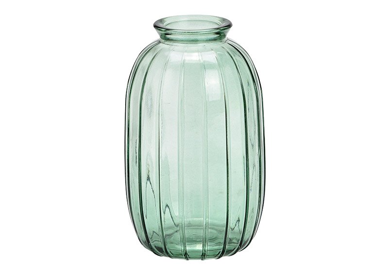 Vaso di vetro verde (L/A/D) 7x12x7cm