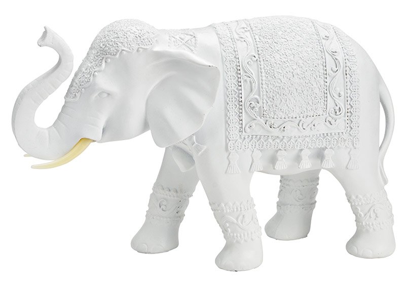 Elefant aus Poly Weiß (B/H/T) 33x21x13cm