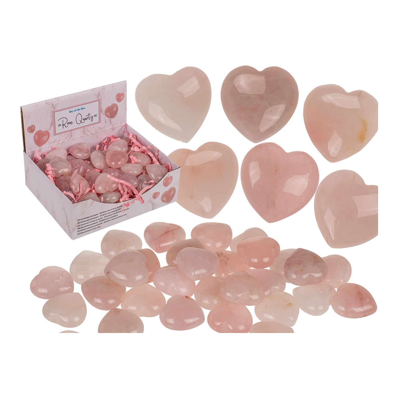 Rose quartz in heart shape pink/pink (B) 2.5cm