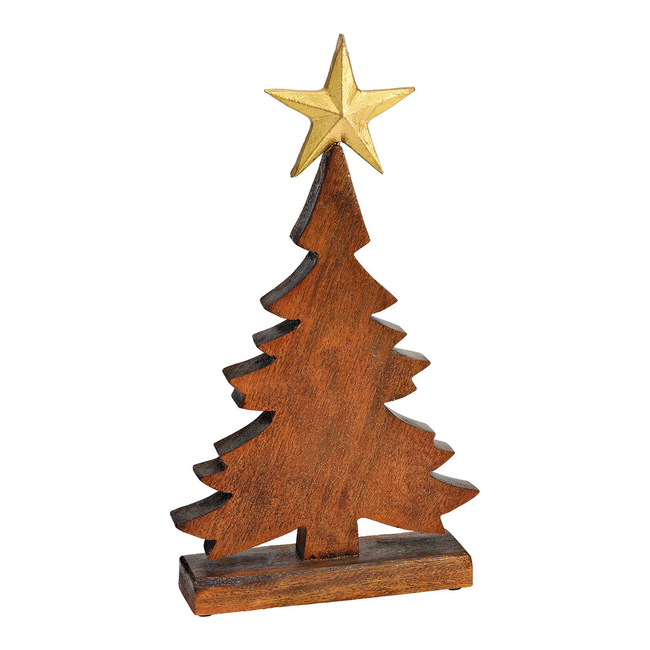 Christmas tree made of mango wood brown (W/H/D) 23x43x6cm