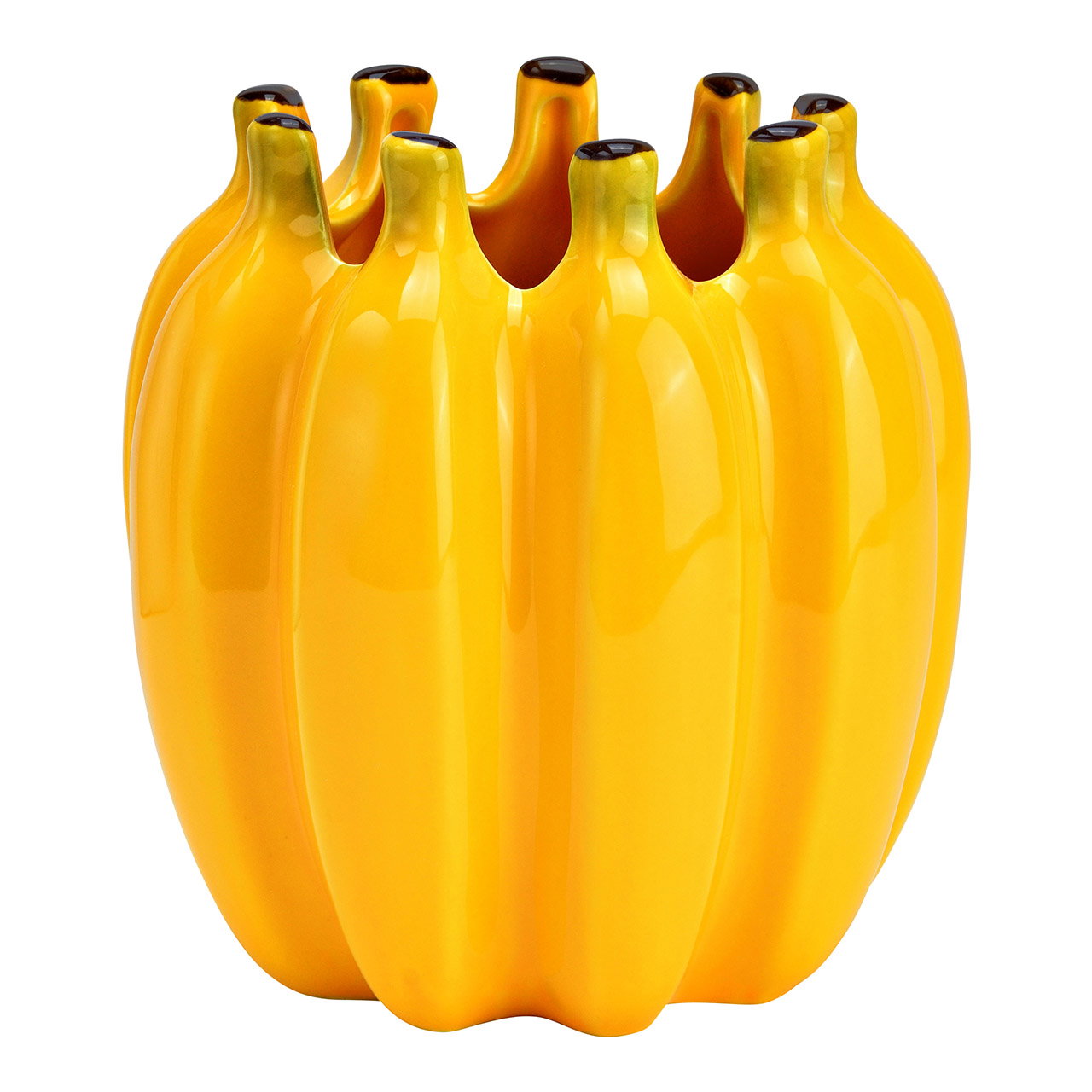 Ceramic banana vase (for dried flowers only), yellow (W/H/D) 14x15x14cm Ceramic banana vase (for dried flowers only), yellow (W/H/D) 14x15x14cm