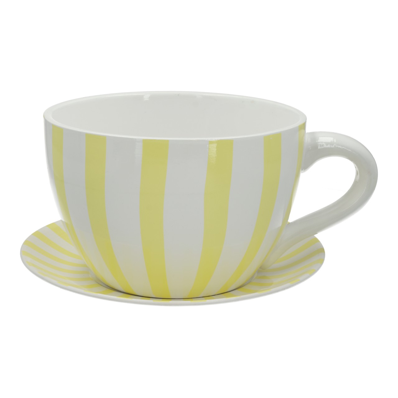 Tasse, Porzellan, Gelb, Streifen, Kaffee- oder Teetasse