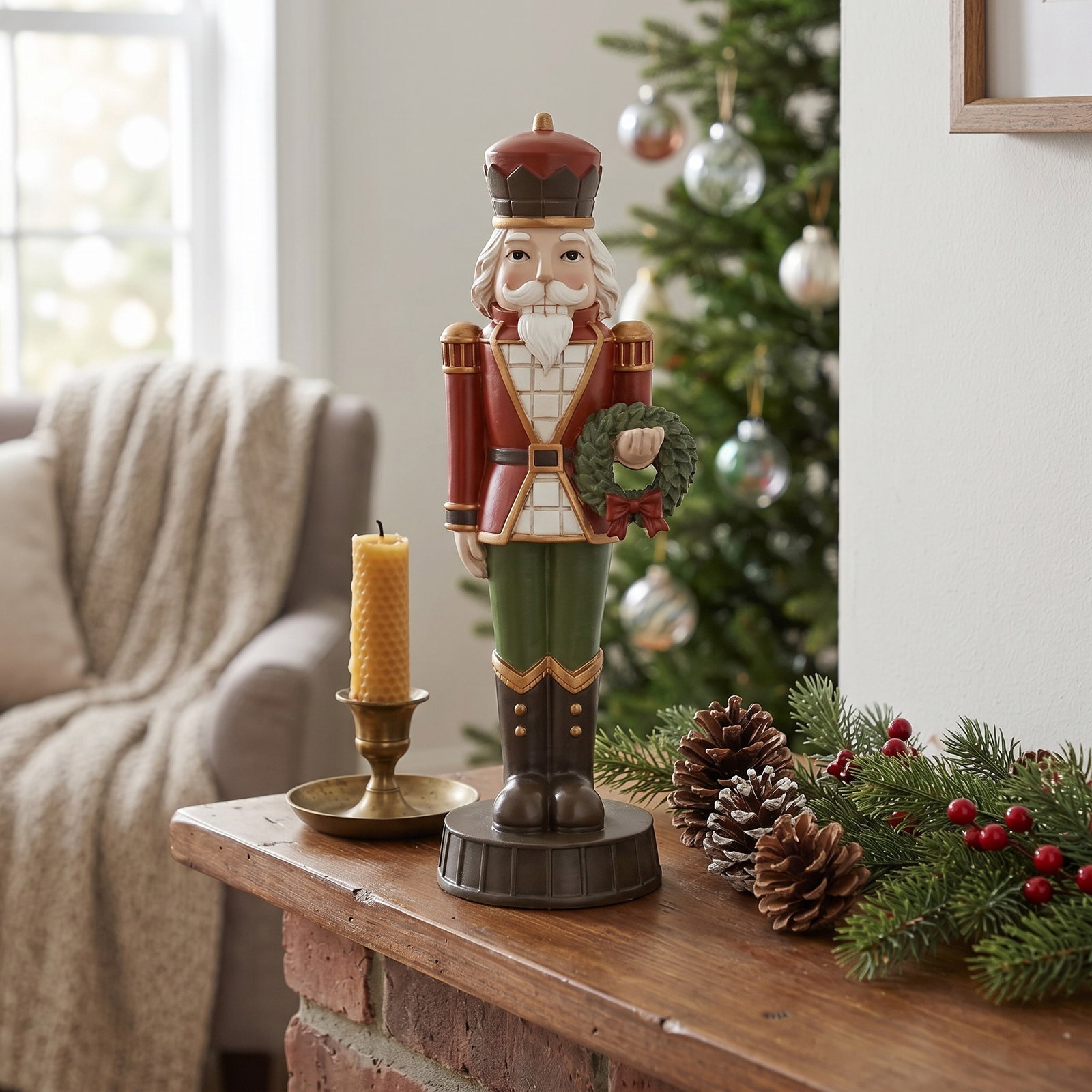 Weihnachtsfigur, Soldat, Weihnachtsdeko, Kriegerfigur, Kranzhalter