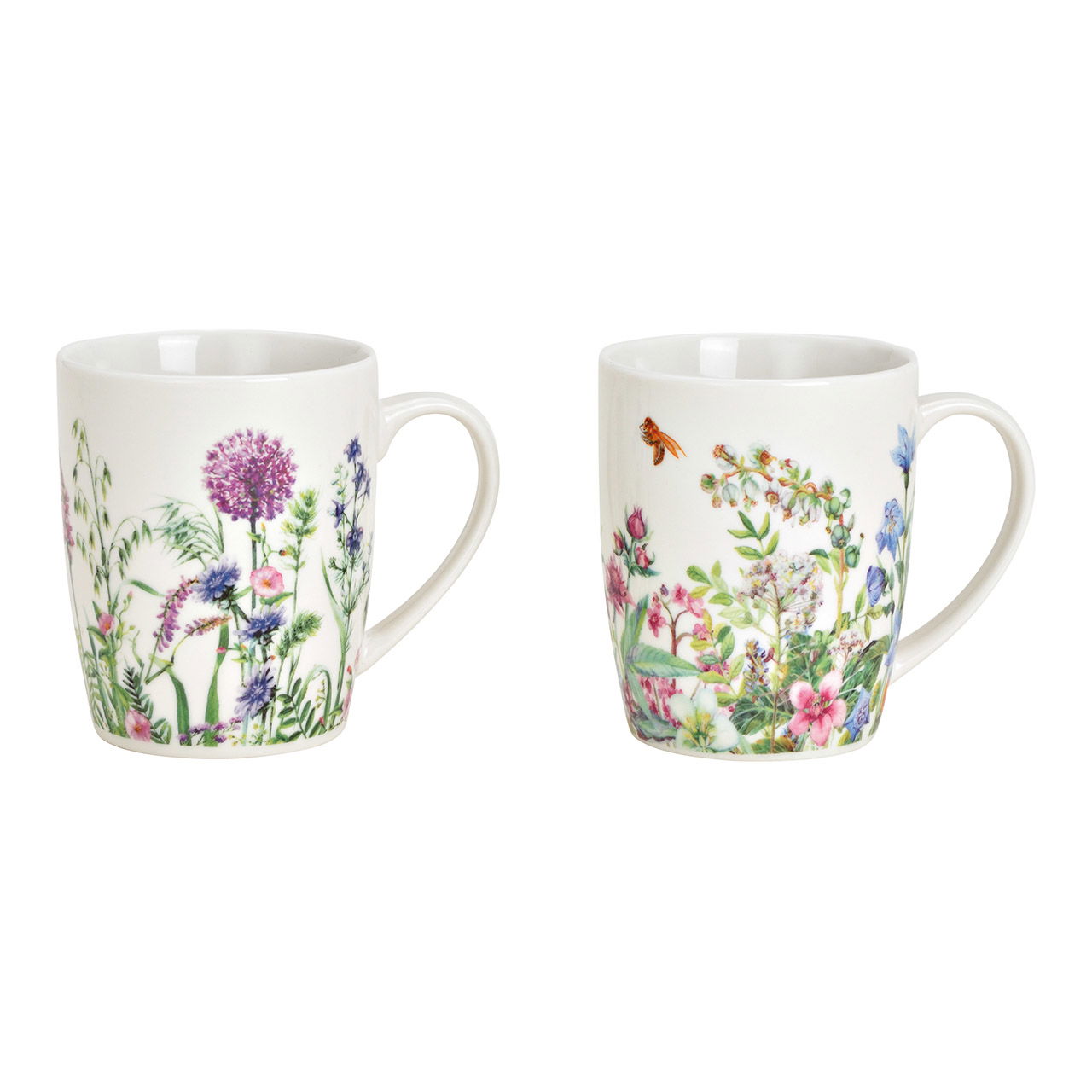 Becher Blumen Dekor aus Porzellan Bunt 2-fach, (B/H/T) 12x10x8cm 300ml Becher Blumen Dekor aus Porzellan Bunt 2-fach, (B/H/T) 12x10x8cm 300ml