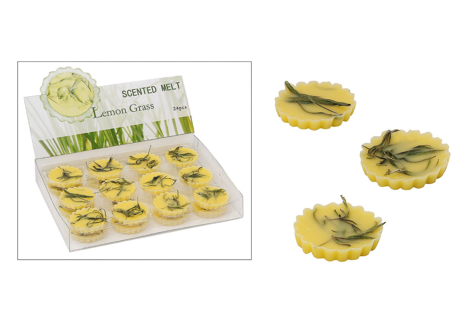 Cire parfumée Lemon-Grass pour diffuseur de parfum, env. 15g, 5cm de diamètre