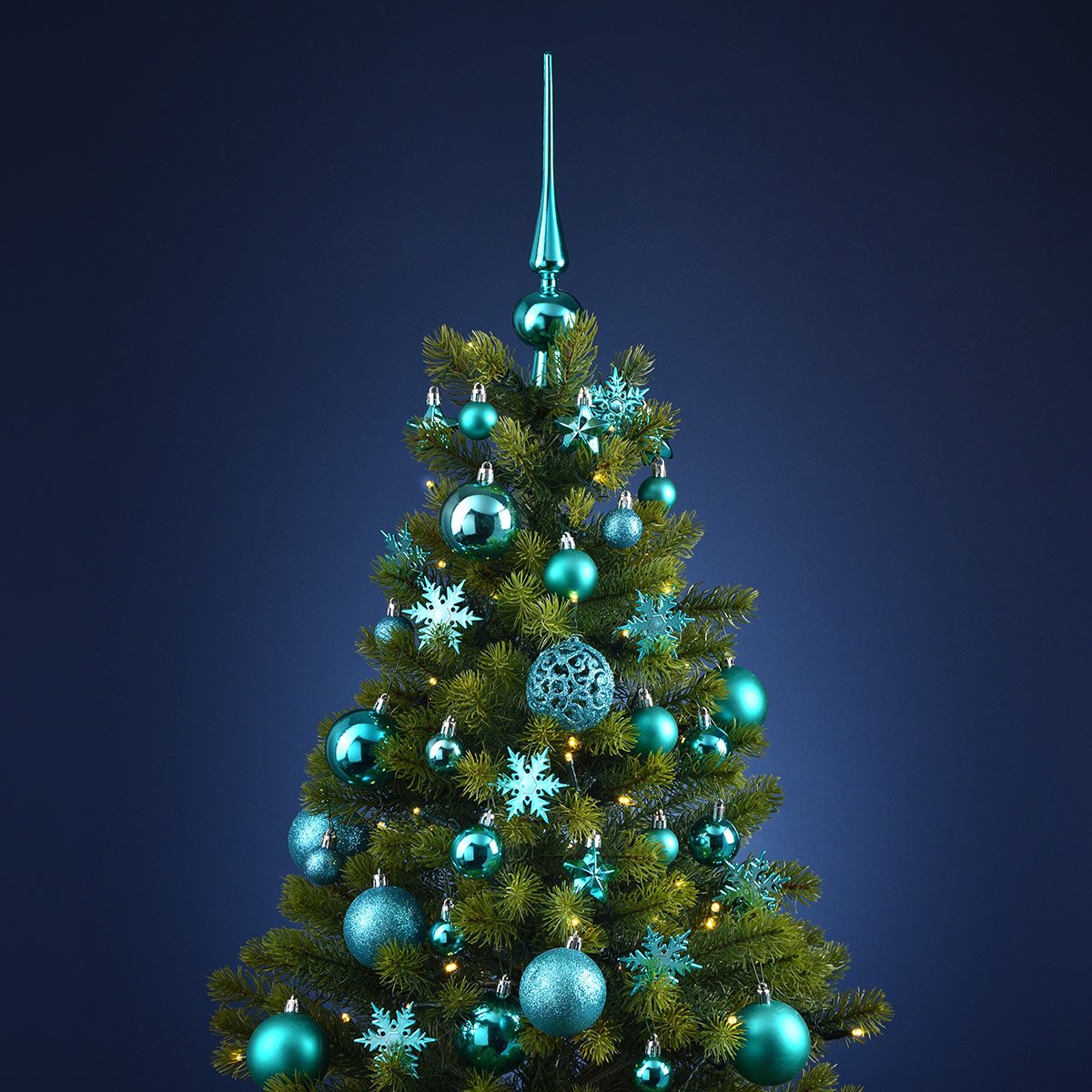Kerstbal set Turquoise Set van 111, (w/h/d) 36x23x12cm Ø 3/4/6 cm