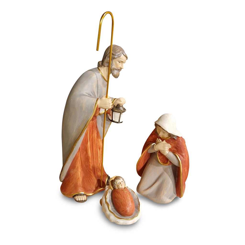 Sacra Famiglia, in polietilene, 7,5x6,5x19,5/6,5x6,5x10,5/5x4,5x3,5 cm, 3 pezzi/set, rosso Figur, Person