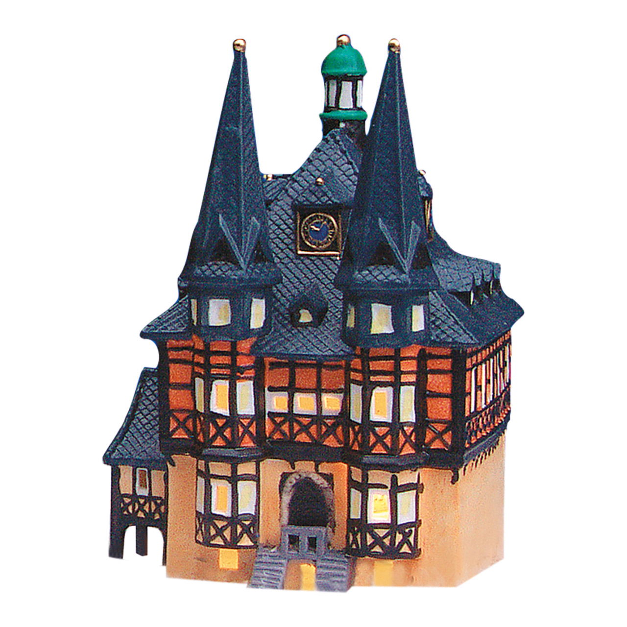 Hôtel de ville de Wernigerode/Harz en porcelaine, L12 x P13 x H20 cm