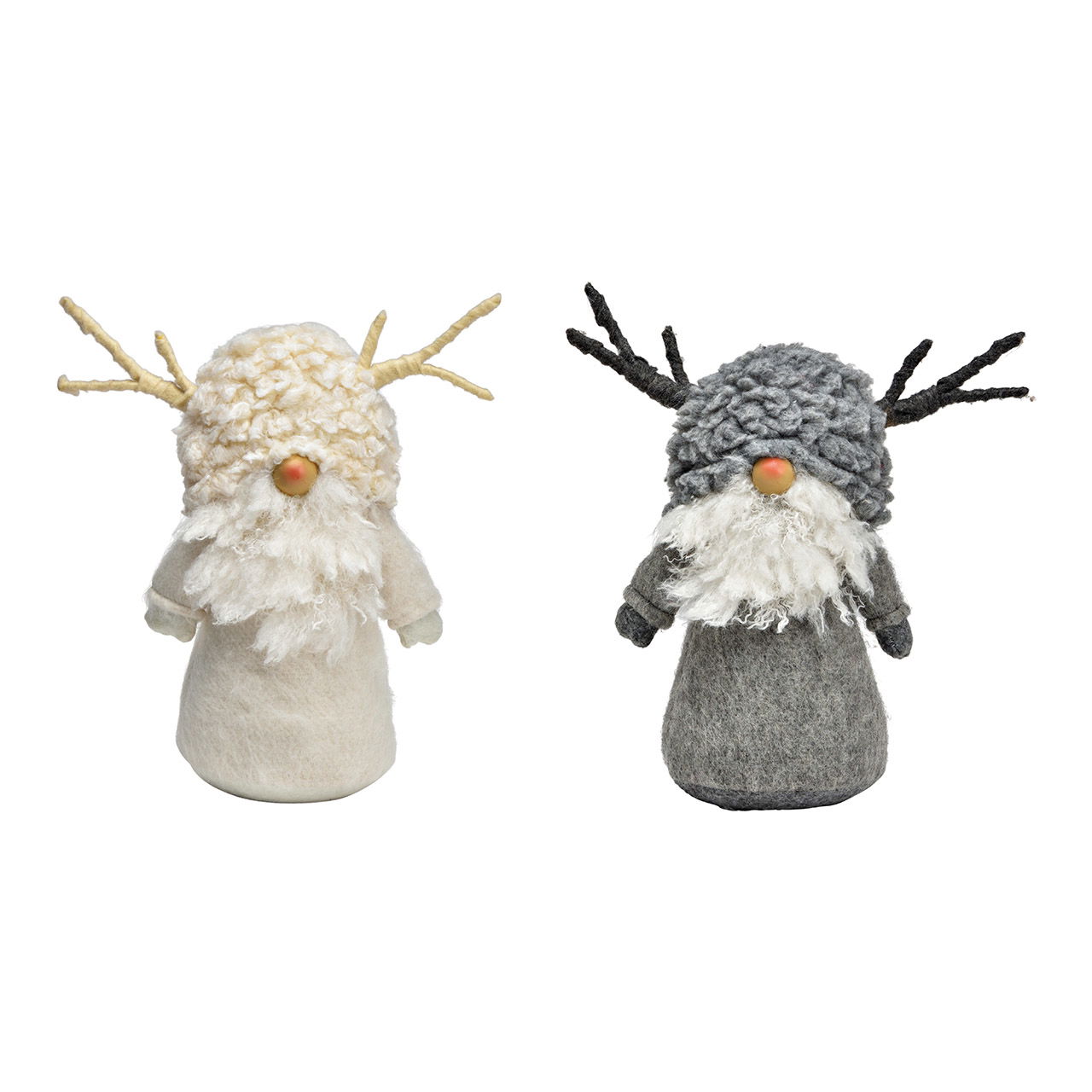 Wichtel aus Textil grau, weiß 2-fach, (B/H/T) 24x25x11cm Wichtel aus Textil grau, weiß 2-fach, (B/H/T) 24x25x11cm