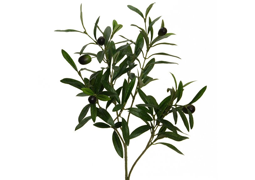 Fiori artificiali ramo d'oliva 54 cm verde