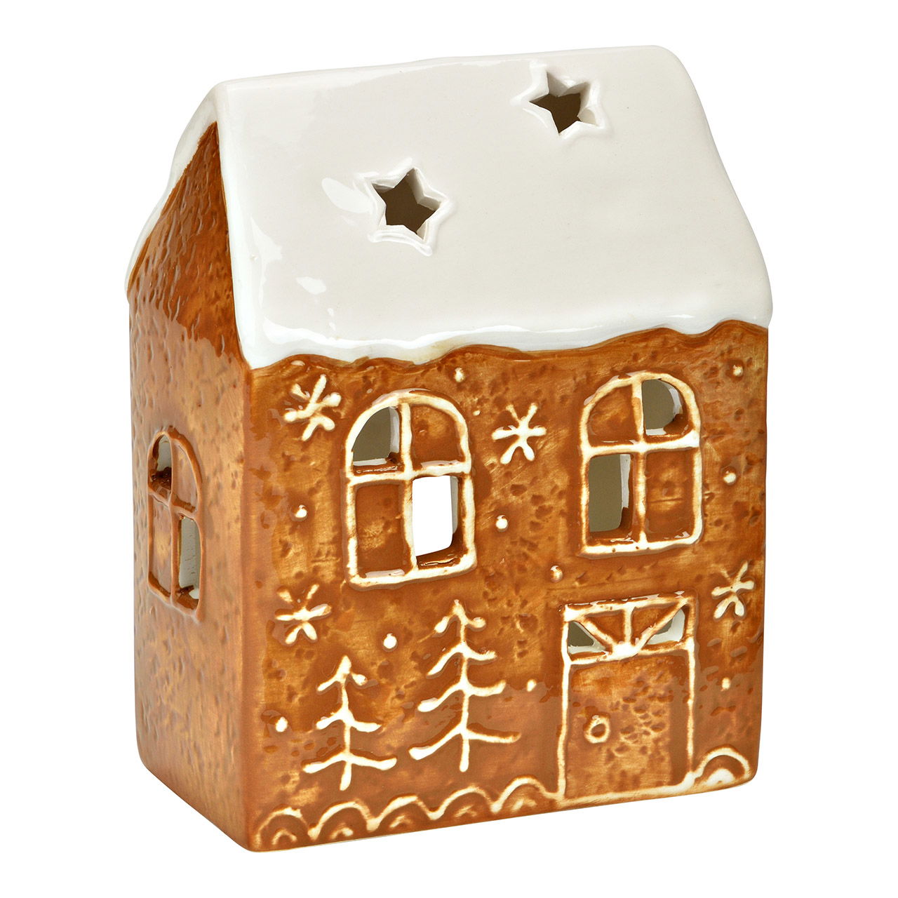 Light house gingerbread made of porcelain, brown (W/H/D) 11x14x6cm