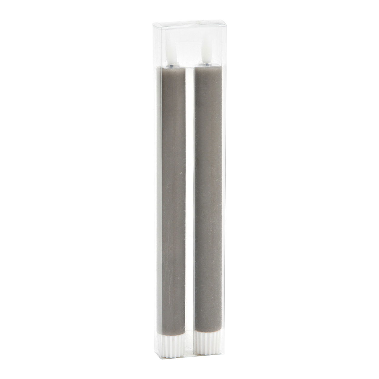 LED stick candles set of 2, made of wax taupe (W/H/D) 2x24x2cm battery operation 2xAA not included