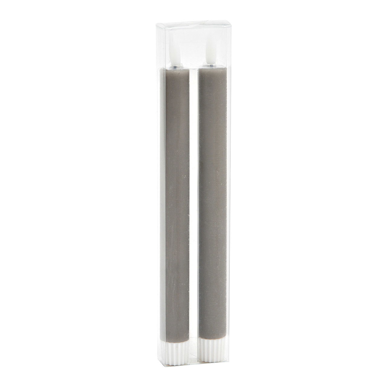Juego de 2 velas LED, de cera color topo (A/A/P) 2x24x2cm funcionamiento con pilas 2xAA no incluidas Juego de 2 velas LED, de cera color topo (A/A/P) 2x24x2cm funcionamiento con pilas 2xAA no incluidas