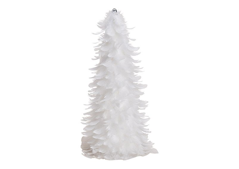 Kerstboom van veren, plastic Wit (w/h/d) 20x40x20cm
