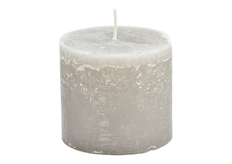 Candle 10x9x10cm wax stone light gray 