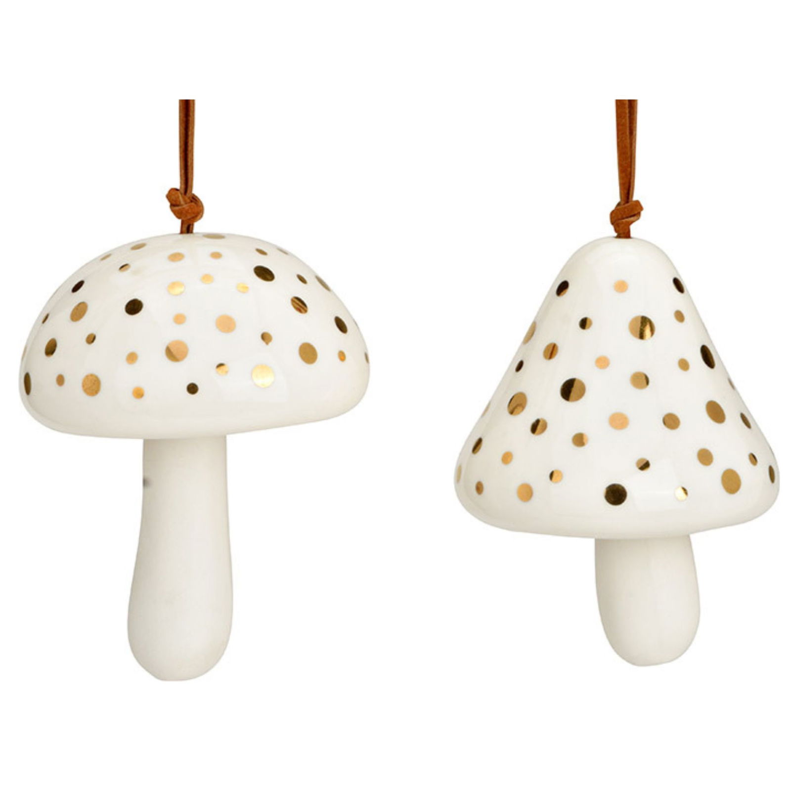 Porcelain mushroom hanger, 2-fold, white (W/H/D) 6x8x6cm Zubehör, Ohrring, Schmuck