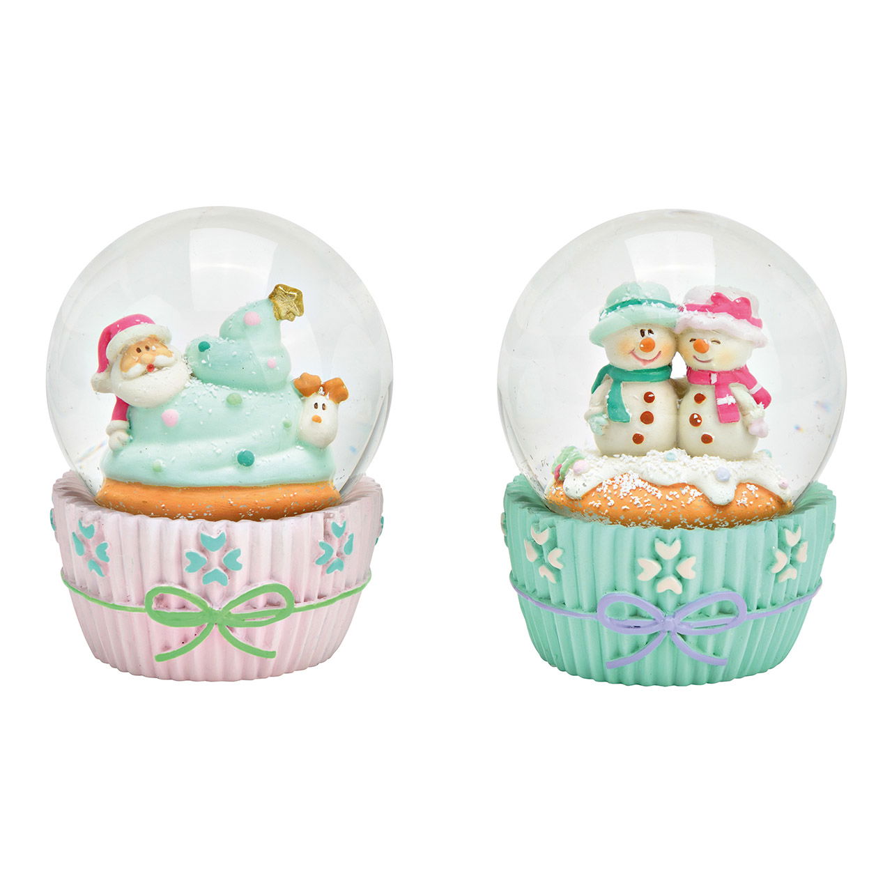 Pupazzo di neve, Babbo Natale in polietilene, rosa 2 pieghe, (L/A/D) 6x9x6cm