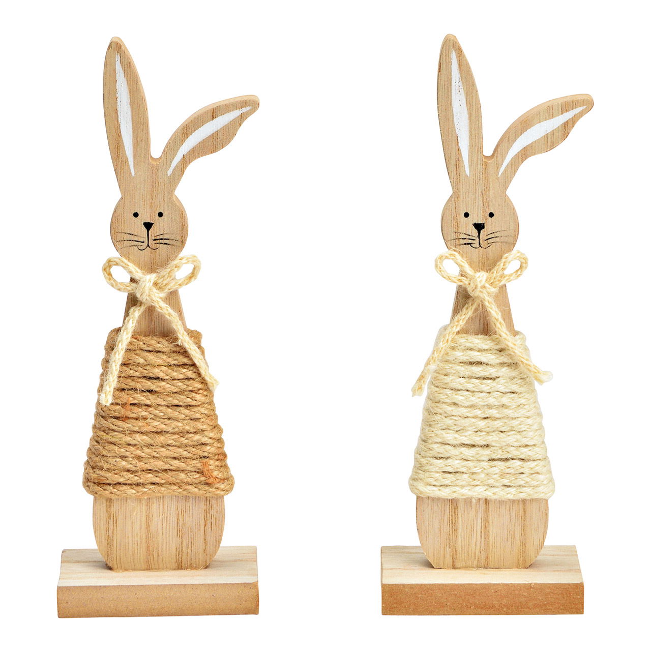 Présentoir lapin en bois naturel, blanc 2 fois, (L/H/P) 7x21x5cm