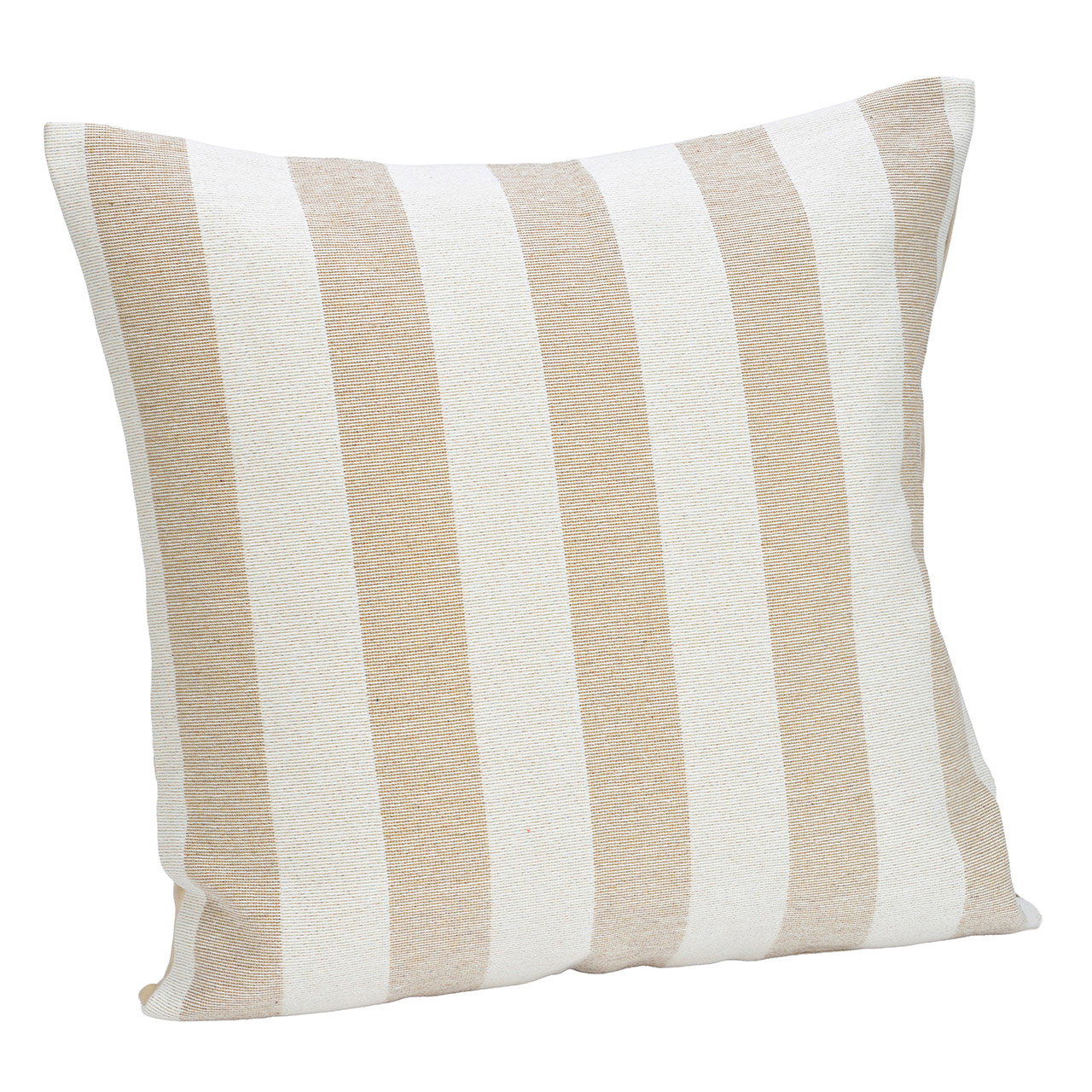 Fodera per cuscino a righe in tessuto beige (L/A/P) 45x45x1 cm Kissen, Streifen, Beige, Grau, Kissenbezug