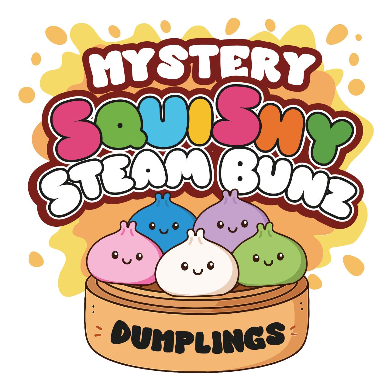 Stressball Dumpling Squishy mit Mystery-Box aus Kunststoff, 6-fach, Bunt (B/H/T) 16x12x16cm dumplings, mystery, steam bun, kawaii, cartoon