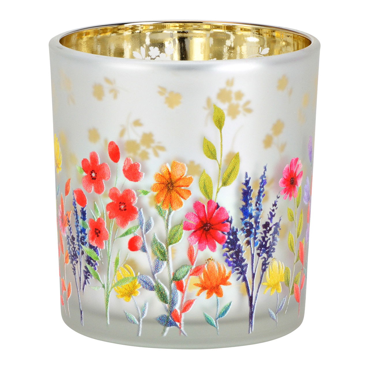 Glass lantern with flower meadow (W/H/D) 7x8x7cm Glass lantern with flower meadow (W/H/D) 7x8x7cm