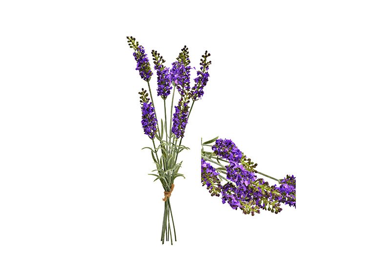 Kunstbloem Lavendel bos van 7, kunststof paars (H) 42cm