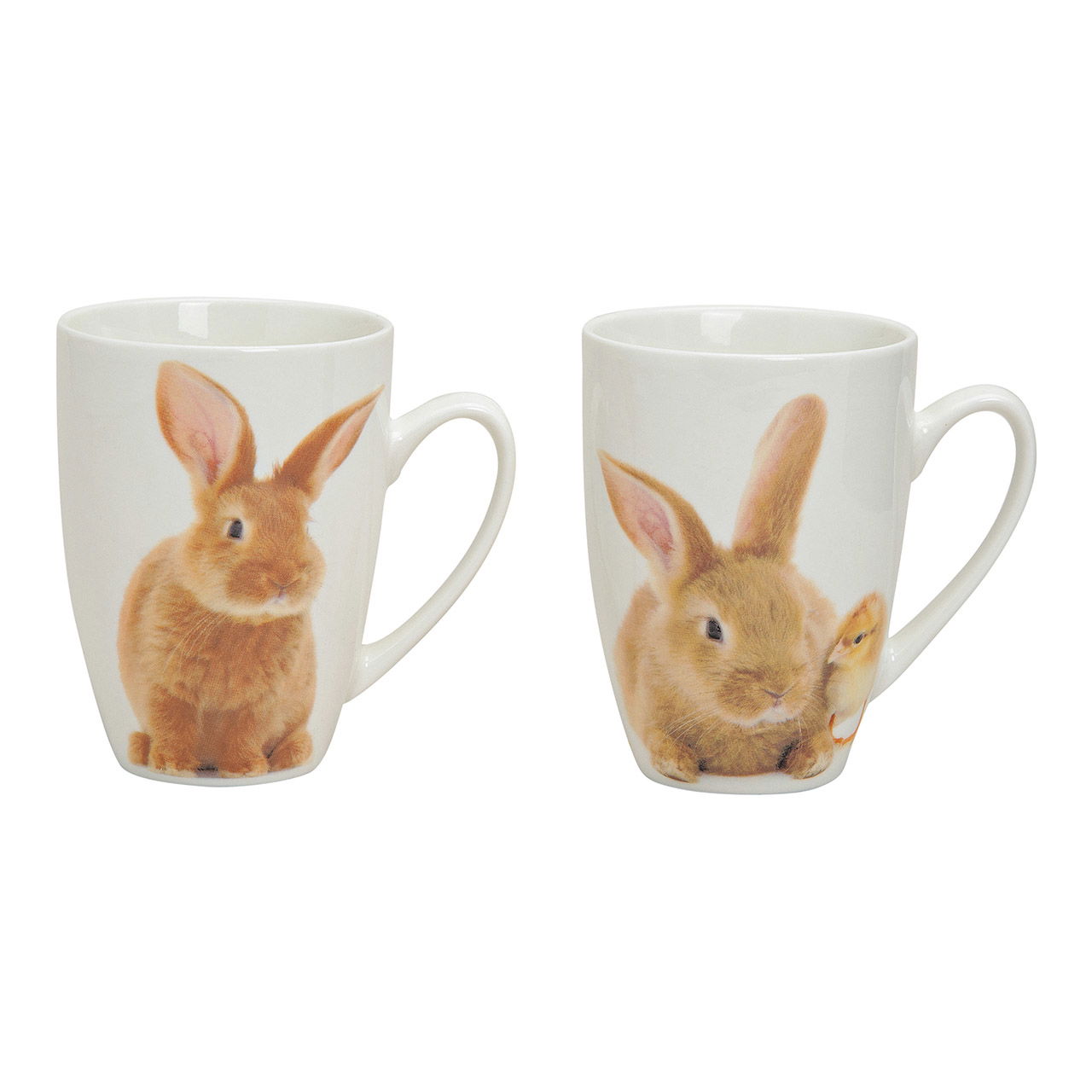 Tasse décorée de lapins en porcelaine, assortie 2 fois, 11 cm, 340 ml Tasse décorée de lapins en porcelaine, assortie 2 fois, 11 cm, 340 ml