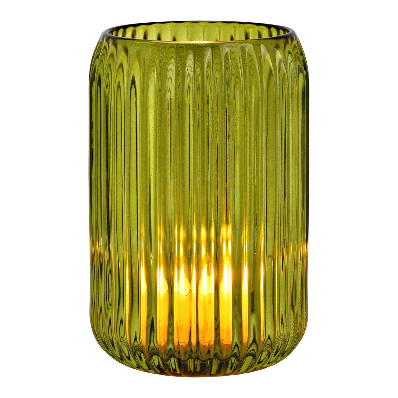 Windlicht aus Glas, Grün (B/H/T) 8x12x8cm Windlicht aus Glas, Grün (B/H/T) 8x12x8cm