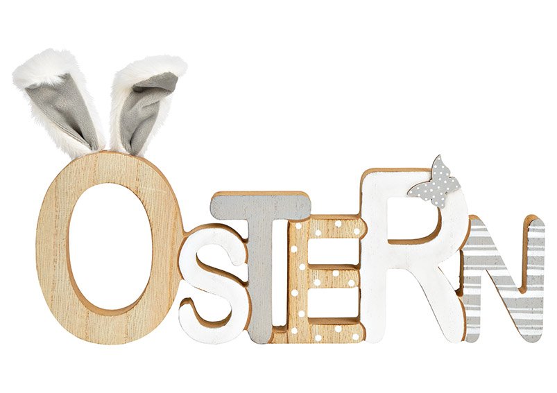 Stand lettering Ostern made of wood natural (W/H/D) 30x20x2cm