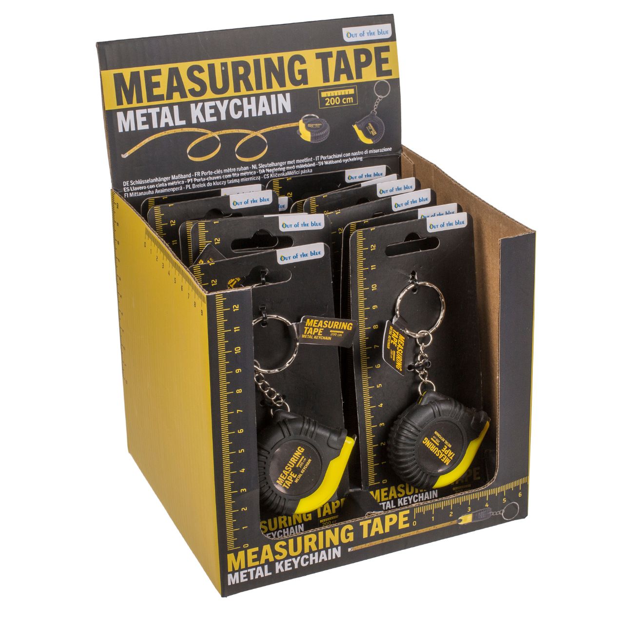 Messingband, Metallschlüsselanhänger, Messband, Lineal Skala, Gelb-schwarz