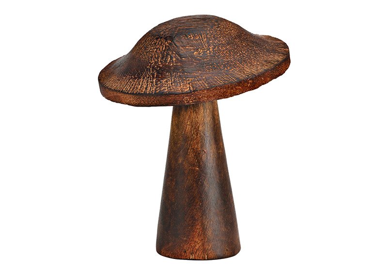 Mango wood mushroom brown (W/H/D) 12x15x12cm