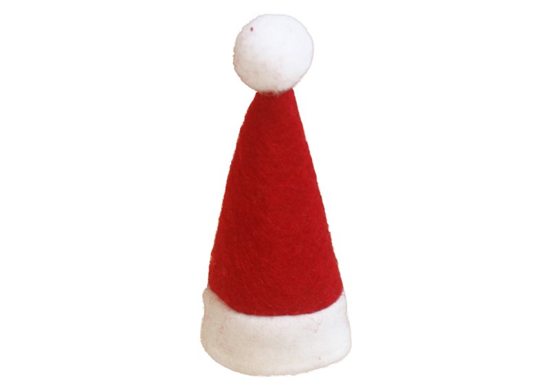 Accessorio per l'esposizione di Babbo Natale segreto, cappello natalizio, in tessuto rosso (L/A/D) 2x4x2cm
