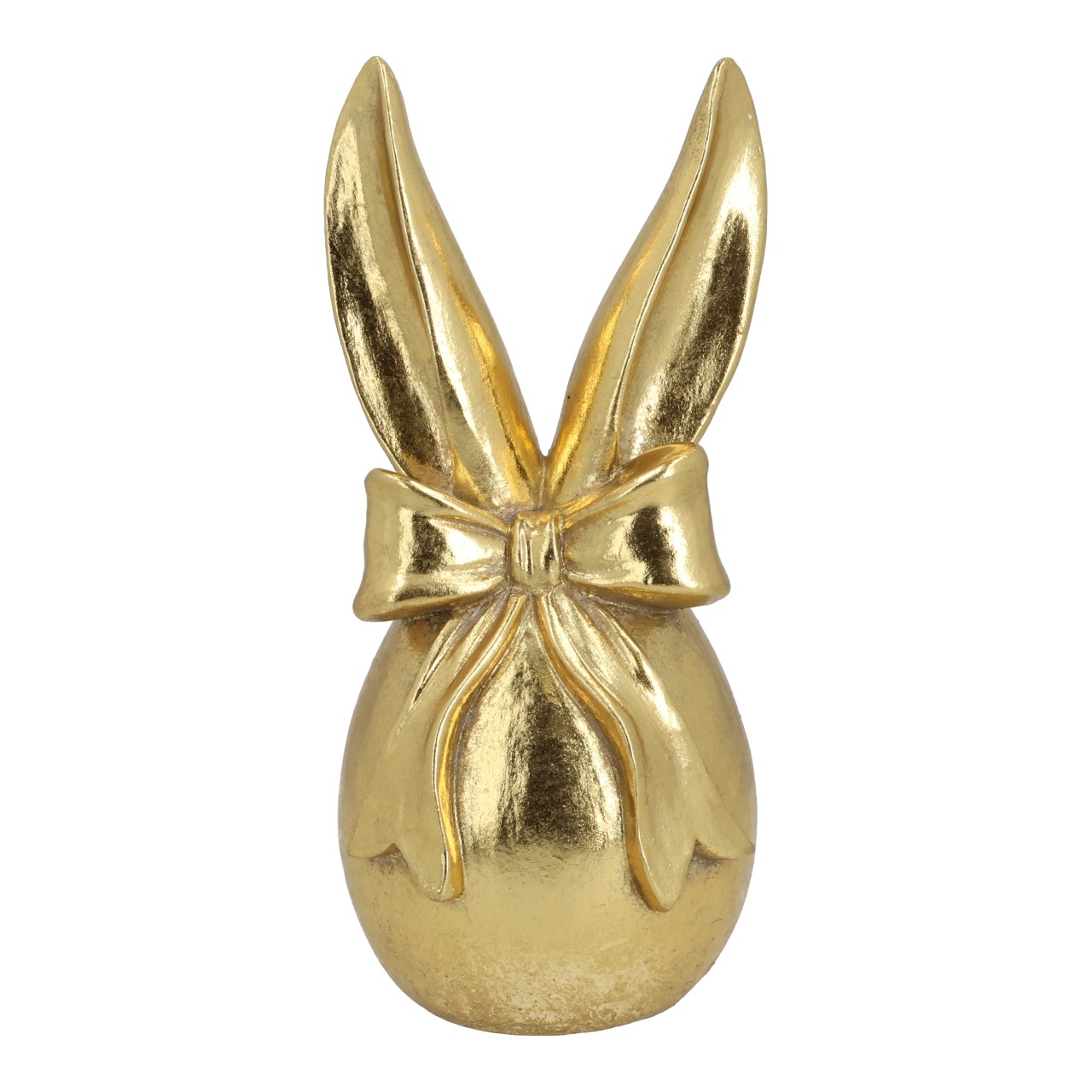 Gold bunny figurine, Decorative statue, Rabbit ornament, Gold color, Cute decor