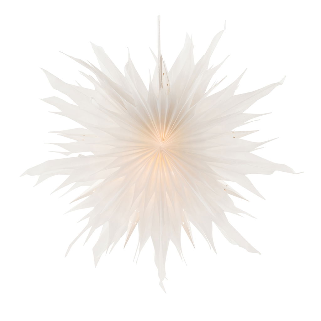 Fiocco di neve pieghevole 3D, carta, 45 cm, 1 pezzo, bianco, @ Pflanze, Zubehör, Lampe