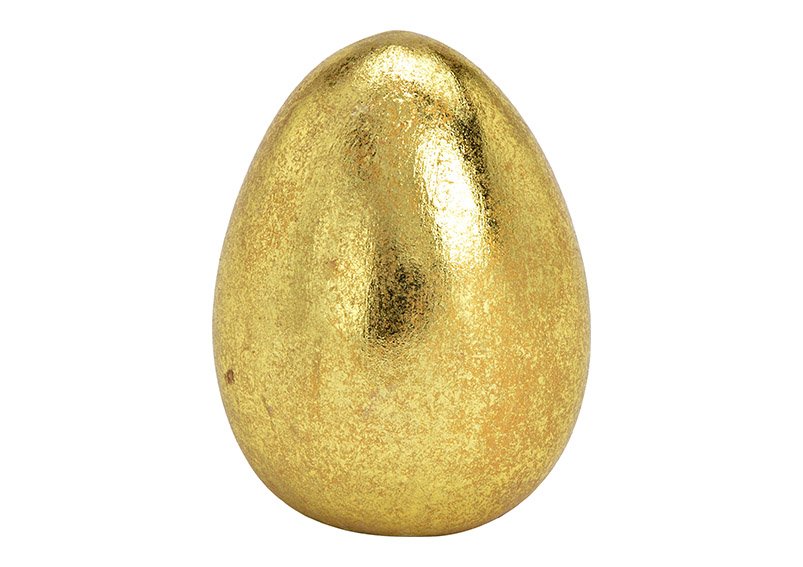 Egg ceramic gold (W/H/D) 6x8x6cm