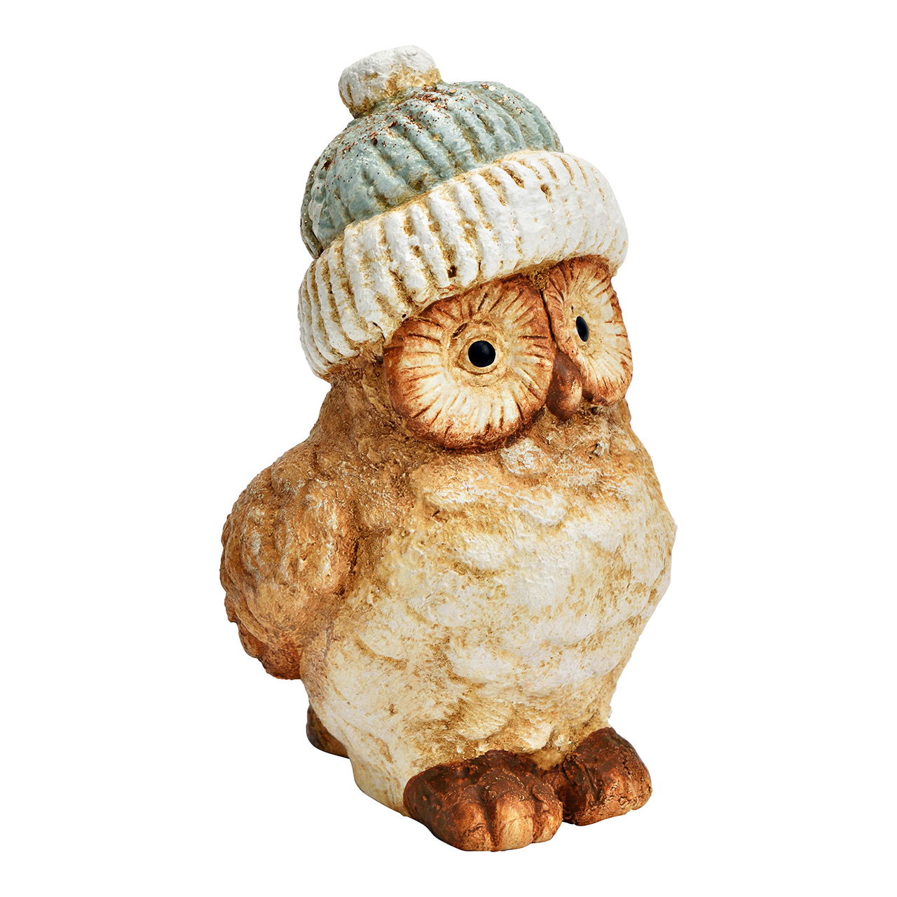 Figurita de arcilla búho, marrón (A/A/P) 8x12x7cm