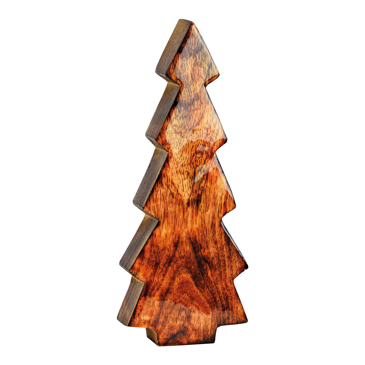 Shiny mango wood fir tree brown (W/H/D) 9x25x4cm