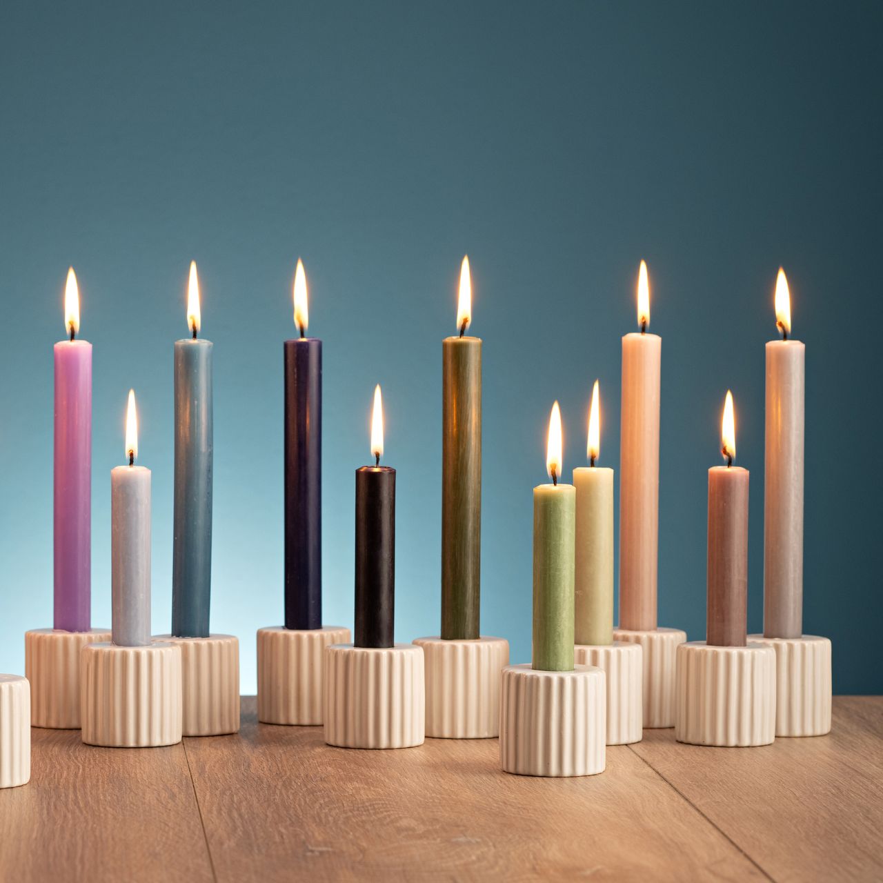 Stick candle colored wax grey (H) 10cm Ø2cm