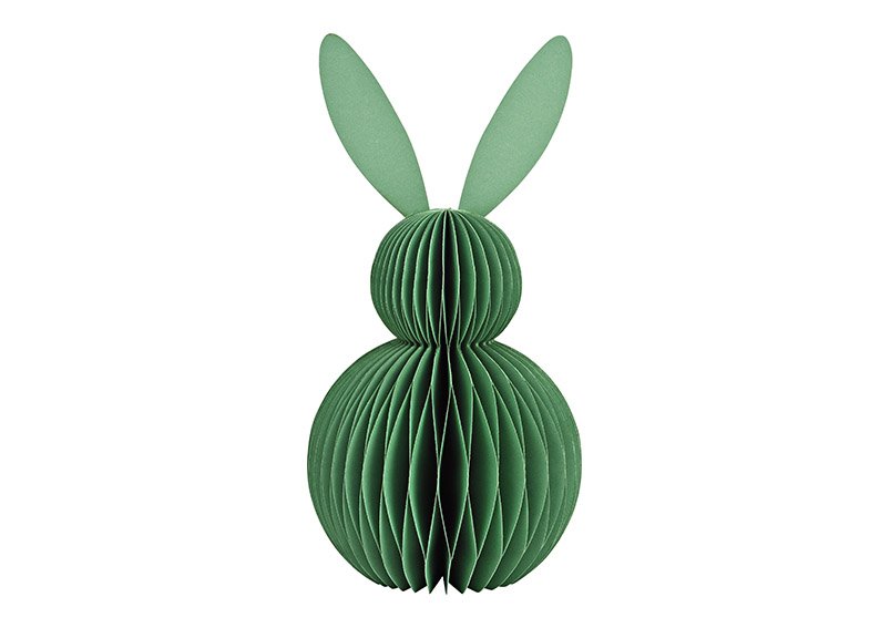 Honeycomb bunny paper/cardboard green (W/H/D) 16x30x16cm