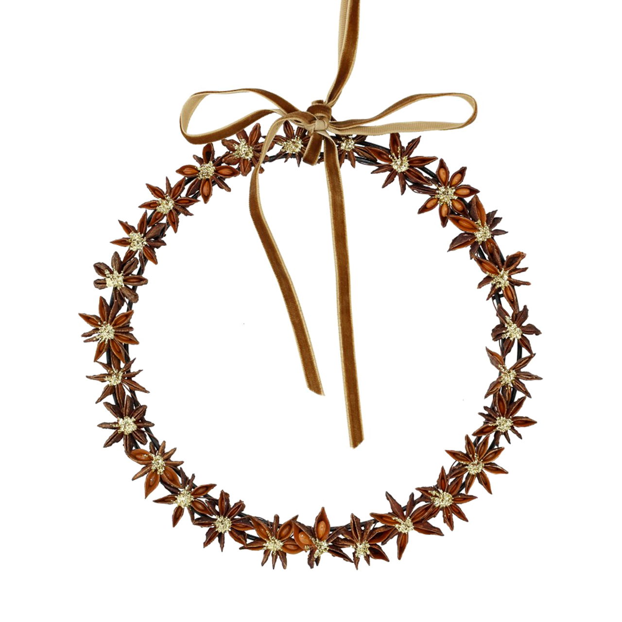 Hangkrans met steranijs van natuurlijk materiaal bruin (B/H/D) 20x20x1cm Zubehor, Schmuck, Halskette