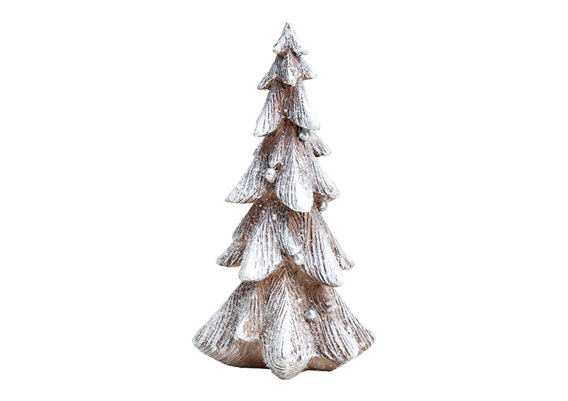 Tannenbaum mit Glitter aus Poly Weiß (B/H/T) 10x19x10cm