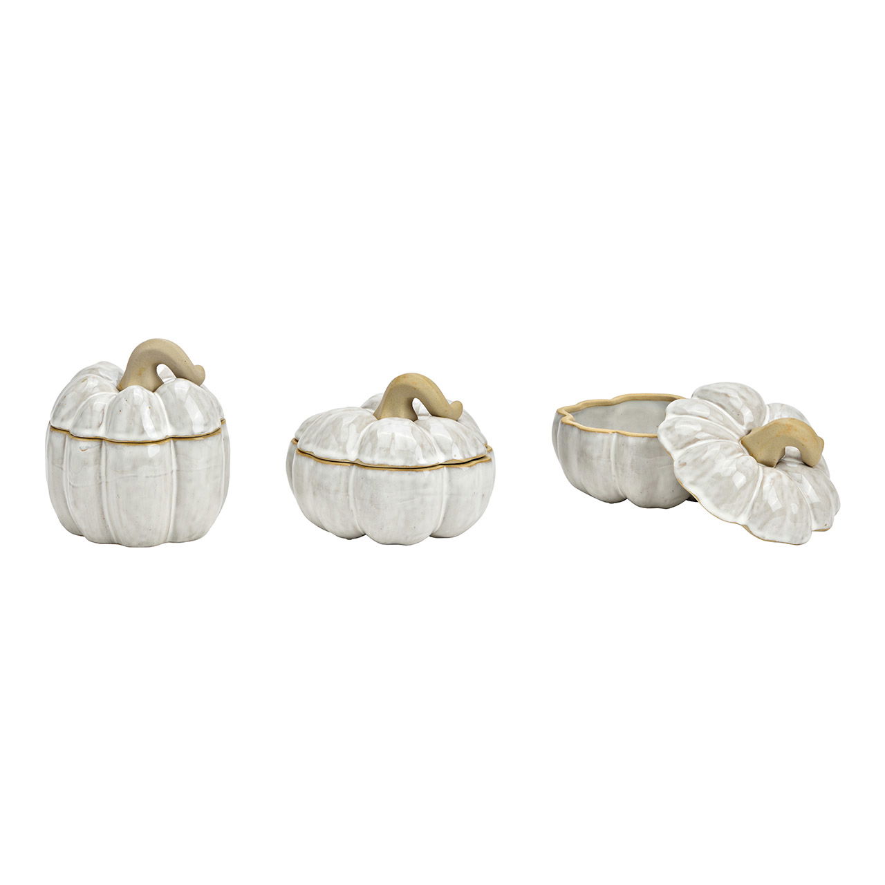 Caja de cerámica para calabazas, blanca, 2 compartimentos, (A/A/P) 13x14x13cm