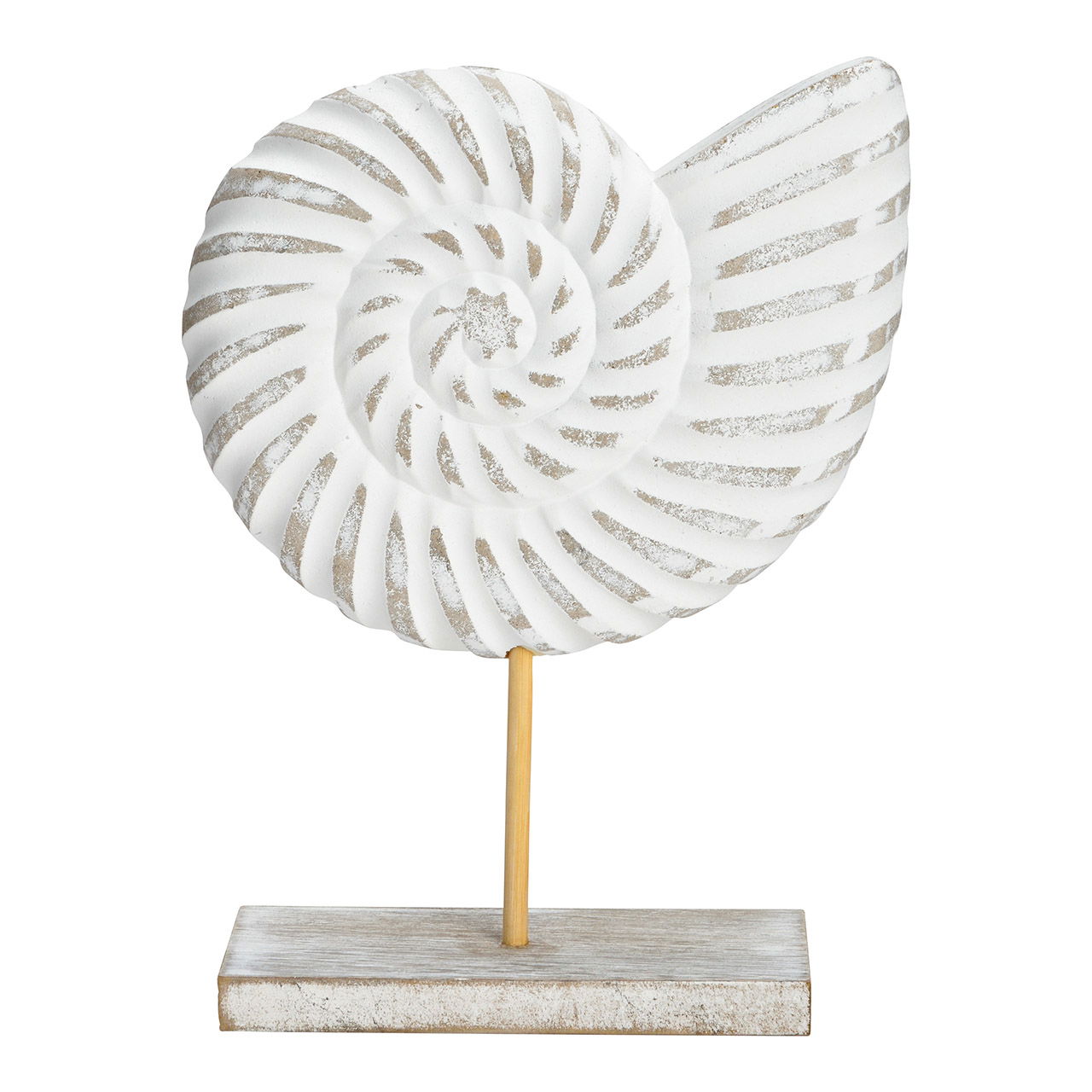 White wooden shell stand (W/H/D) 16x27x7cm