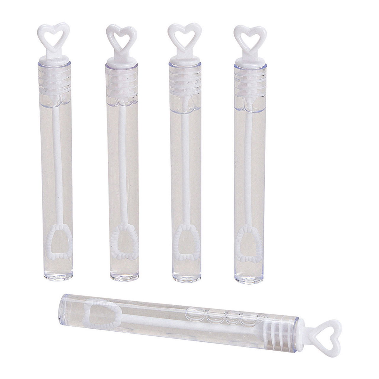 Zeepbellen set van 96, hart voor bruiloft, plastic, 4.5ml, (B/H/D) 1x10x1cm Ø1cm